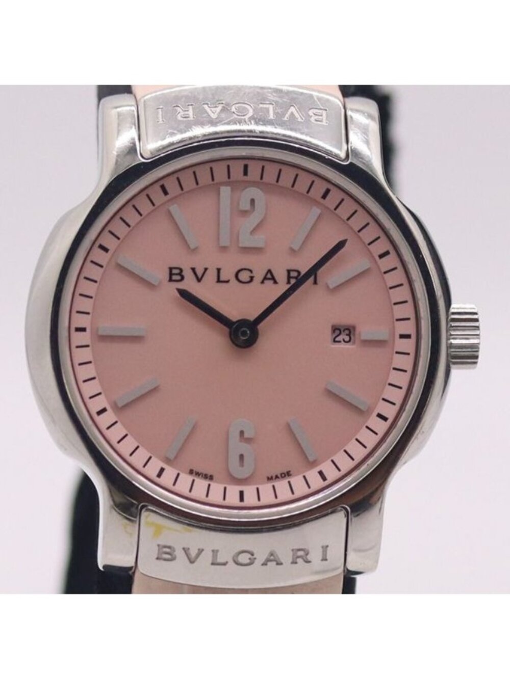 Bvlgari Bulgari Solotempo Date Pink Dial Watch